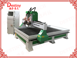 DT-1325/1530 Double heads CNC Router with water sink for metal engraving