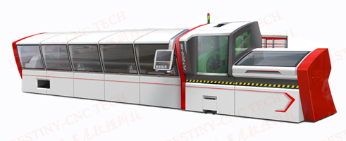 DT- 6000/8000 Full automatic 6m/8m metal pipe 1000w Fiber laser cutting machine